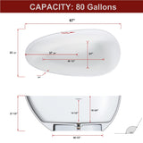 67" Tehama Extra Wide Solid Surface Stone Resin Freestanding Bathtub