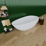 67" Tehama Extra Wide Solid Surface Stone Resin Freestanding Bathtub