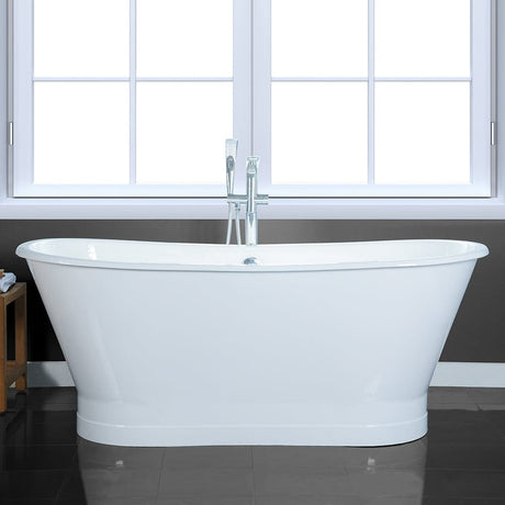 67" Tomball Cast Iron Skirted Bateau Tub