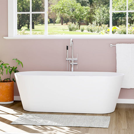 67" Vantep Solid Surface Stone Resin Freestanding Bathtub