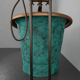 68" Curtis Copper Double Slipper Smooth Bathtub - Inside French Patina & Outside Smooth Verdigris