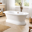 68" Cypress Cast Iron Double-Ended Roll-Top Tub with Pedestal