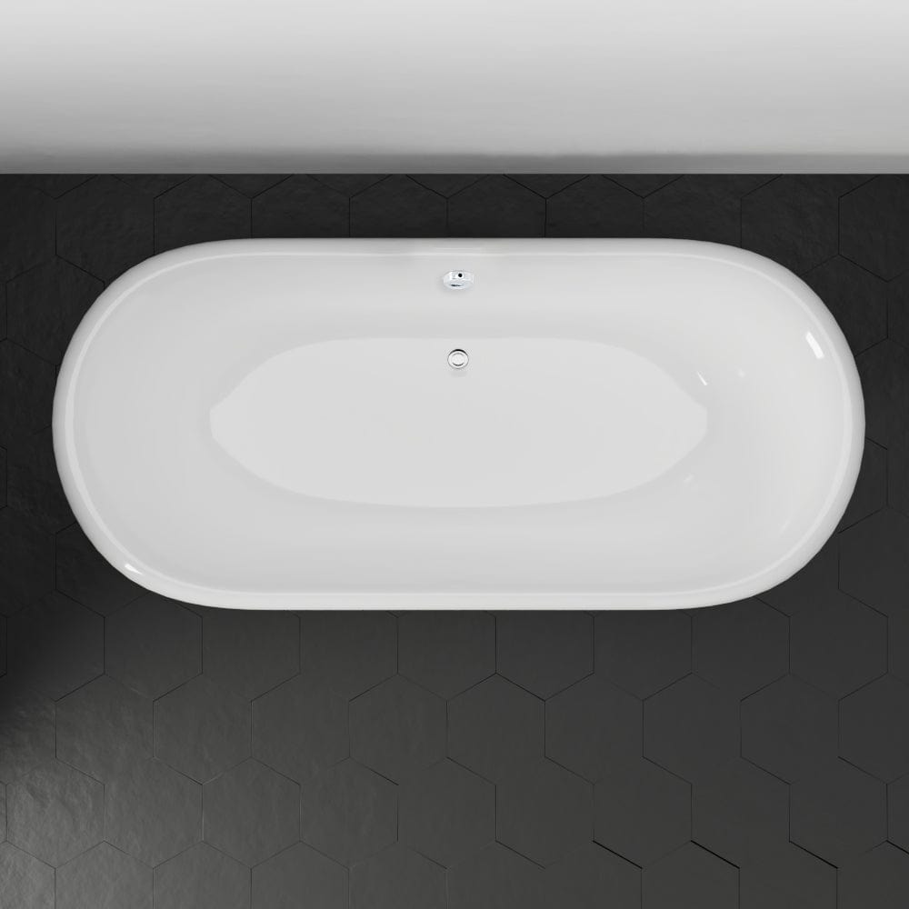 68" Luna Cast Iron Double-Ended Roll-Top Tub with Imperial Feet - Burnished Exterior Finish