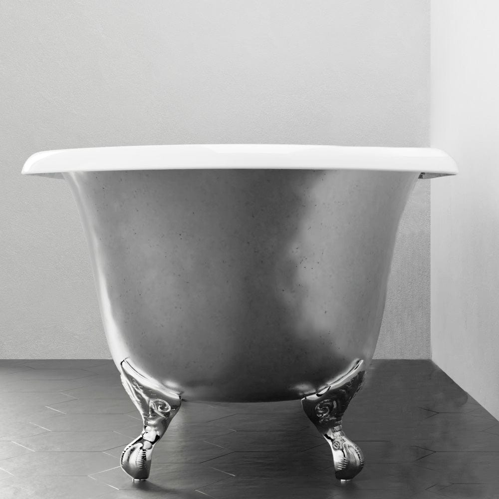 68" Luna Cast Iron Double-Ended Roll-Top Tub with Imperial Feet - Burnished Exterior Finish