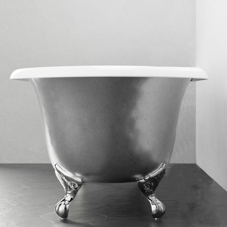 68" Luna Cast Iron Double-Ended Roll-Top Tub with Imperial Feet - Burnished Exterior Finish