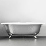 68" Luna Cast Iron Double-Ended Roll-Top Tub with Imperial Feet - Burnished Exterior Finish