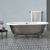 68" Luna Cast Iron Double-Ended Roll-Top Tub with Imperial Feet - Burnished Exterior Finish