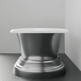 68" Luna Cast Iron Double-Ended Roll-Top Tub with Pedestal - Burnished Exterior Finish