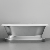 68" Luna Cast Iron Double-Ended Roll-Top Tub with Pedestal - Burnished Exterior Finish