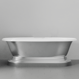 68" Luna Cast Iron Double-Ended Roll-Top Tub with Pedestal - Burnished Exterior Finish