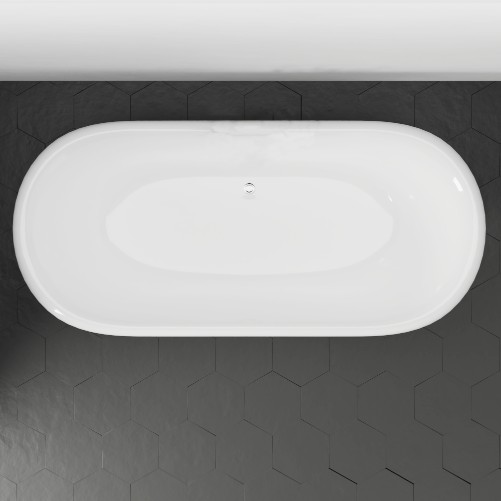 68" Luna Cast Iron Double-Ended Roll-Top Tub with Pedestal - Burnished Exterior Finish