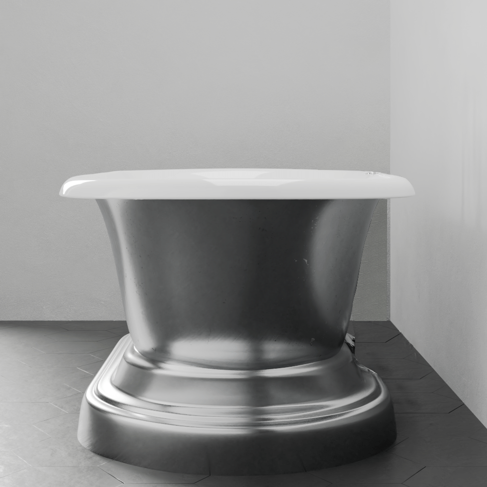 68" Luna Cast Iron Double-Ended Roll-Top Tub with Pedestal - Burnished Exterior Finish