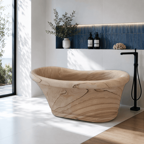 69" Glenshaw Stone Slipper Tub with Pedestal