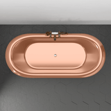 70" Monrovia Copper Double-Slipper Roll-Top Pedestal Tub