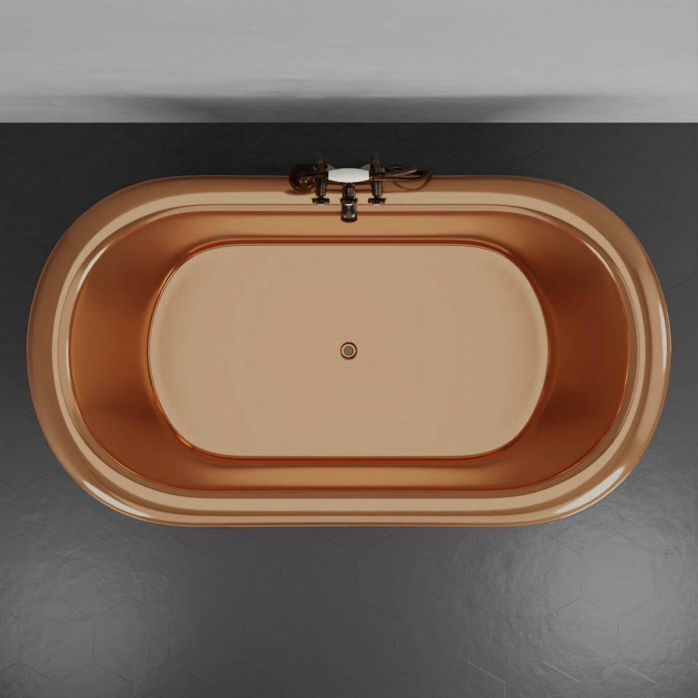 70" x 40" Extra Wide Monrovia Copper Double-Slipper Roll-Top Tub with Pedestal - Multiple Finishes