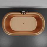 70" x 40" Extra Wide Monrovia Copper Double-Slipper Roll-Top Tub with Pedestal - Multiple Finishes