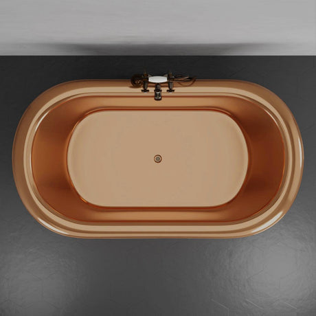 70" x 40" Extra Wide Monrovia Copper Double-Slipper Roll-Top Tub with Pedestal - Multiple Finishes
