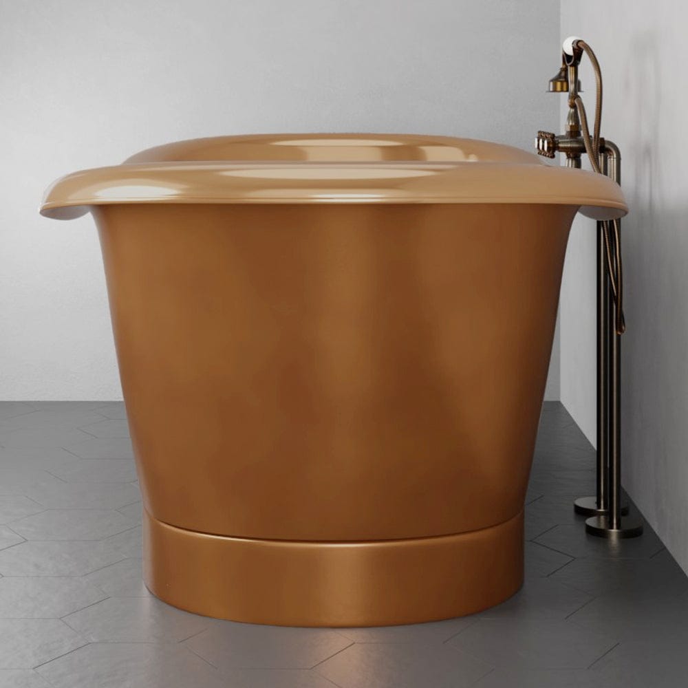 70" x 40" Extra Wide Monrovia Copper Double-Slipper Roll-Top Tub with Pedestal - Multiple Finishes