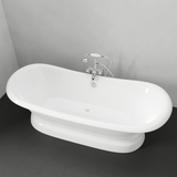 71" Cassidy Cast Iron Double-Slipper Pedestal Tub