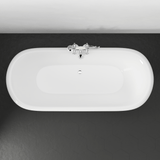 71" Cassidy Cast Iron Double-Slipper Pedestal Tub