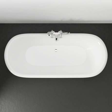 71" Cassidy Cast Iron Double-Slipper Pedestal Tub