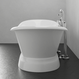 71" Cassidy Cast Iron Double-Slipper Pedestal Tub