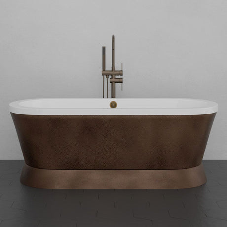 71" Demonassa Hammered Copper Tub with Acrylic Liner