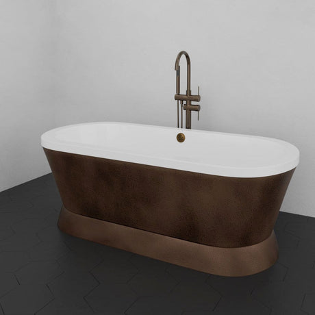 71" Demonassa Hammered Copper Tub with Acrylic Liner