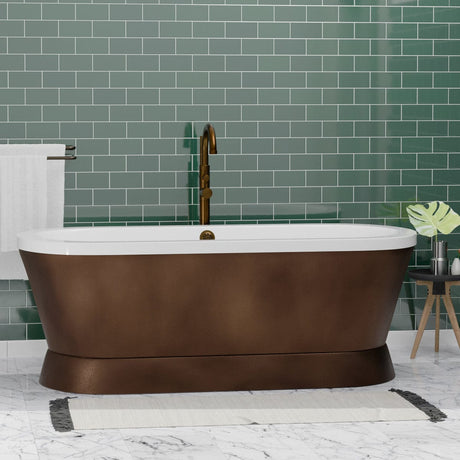 71" Demonassa Hammered Copper Tub with Acrylic Liner