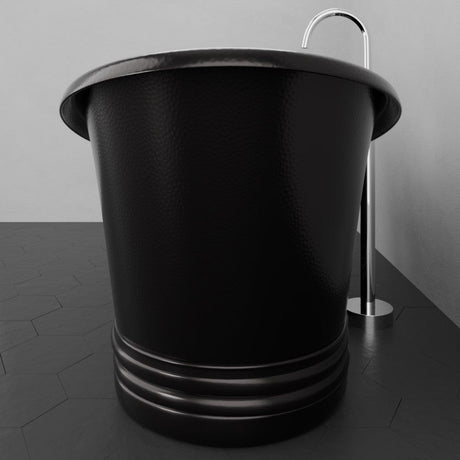 71" Eden Hammered Copper Pedestal Tub - Dark Copper Antique