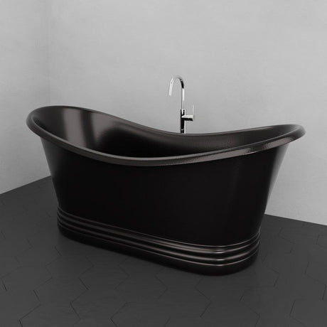 71" Eden Hammered Copper Pedestal Tub - Dark Copper Antique