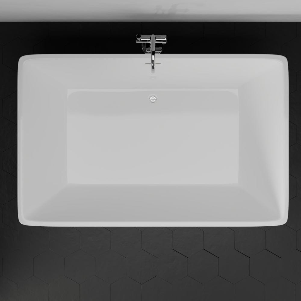 71" Extra Wide Asher Acrylic Rectangular Freestanding Tub with Insulation