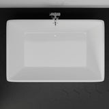 71" Extra Wide Asher Acrylic Rectangular Freestanding Tub with Insulation