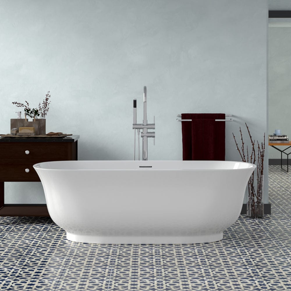 71" Extra Wide Burney Acrylic Freestanding Tub with Insulation