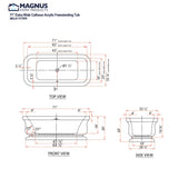 71" Extra Wide Calhoun Acrylic Freestanding Tub