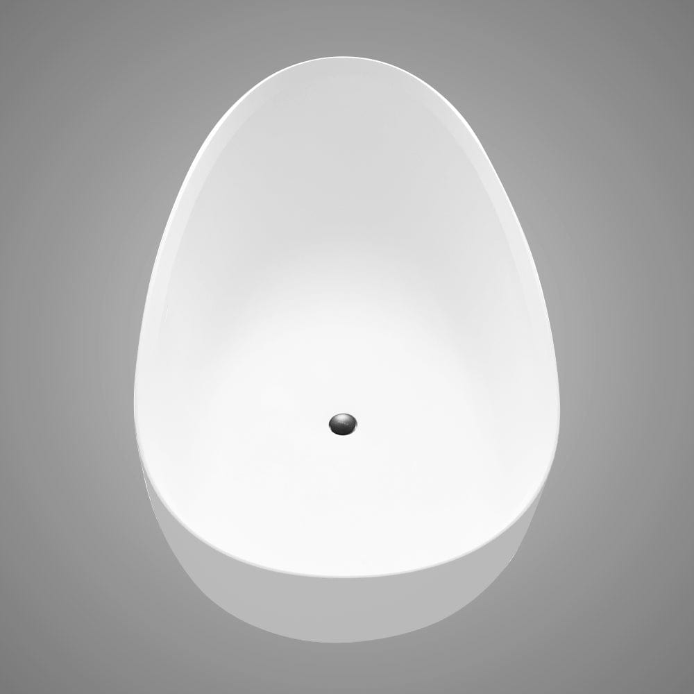 71" Extra Wide Jia Solid Surface Stone Resin Freestanding Bathtub with Integral Drain and Overflow