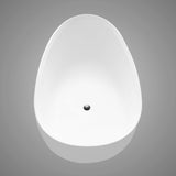 71" Extra Wide Jia Solid Surface Stone Resin Freestanding Bathtub with Integral Drain and Overflow