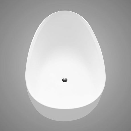 71" Extra Wide Jia Solid Surface Stone Resin Freestanding Bathtub with Integral Drain and Overflow