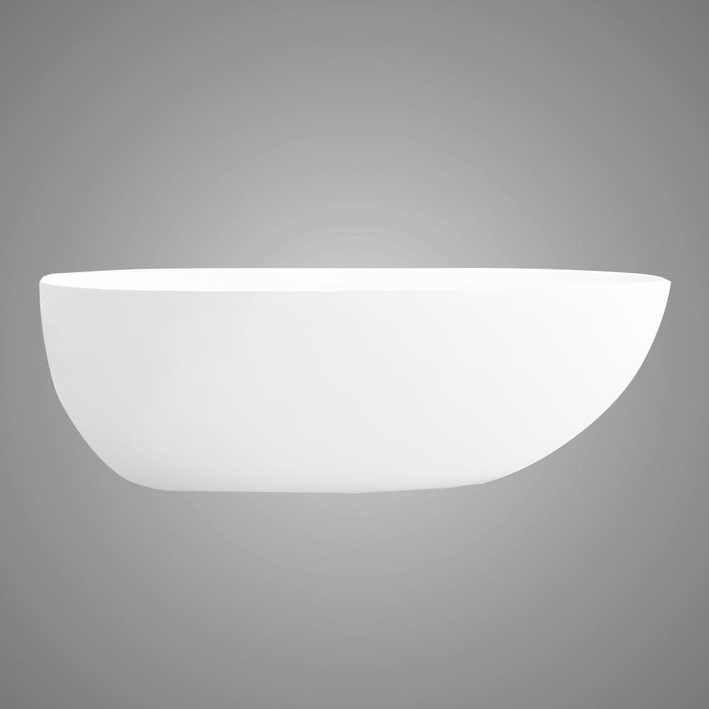 71" Extra Wide Jia Solid Surface Stone Resin Freestanding Bathtub with Integral Drain and Overflow
