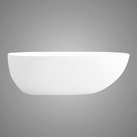 71" Extra Wide Jia Solid Surface Stone Resin Freestanding Bathtub with Integral Drain and Overflow