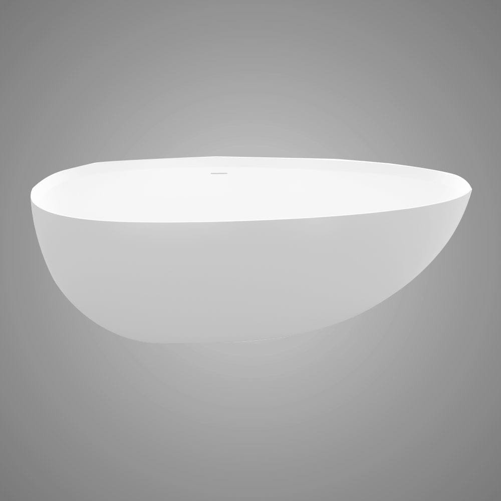 71" Extra Wide Jia Solid Surface Stone Resin Freestanding Bathtub with Integral Drain and Overflow