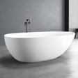 71" Extra Wide Jia Solid Surface Stone Resin Freestanding Bathtub with Integral Drain and Overflow