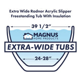 71" Extra Wide Radnor Acrylic Slipper Freestanding Tub with Insulation