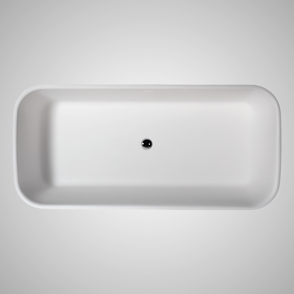 71" Farnon Solid Surface Stone Resin Rectangular Bathtub with Feet