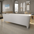71" Farnon Solid Surface Stone Resin Rectangular Bathtub with Feet