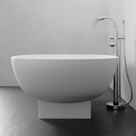 71" Madrid Solid Surface Stone Resin Freestanding Bathtub