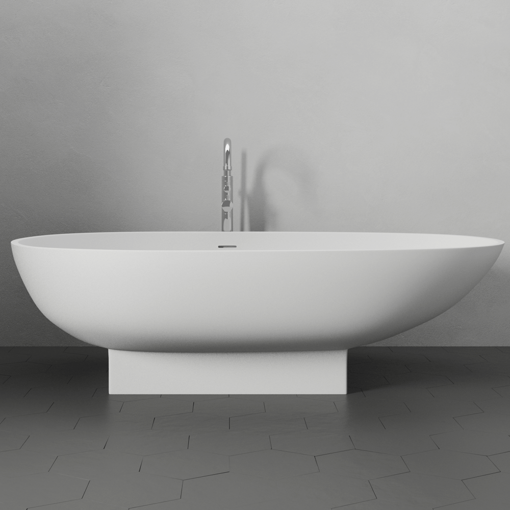 71" Madrid Solid Surface Stone Resin Freestanding Bathtub