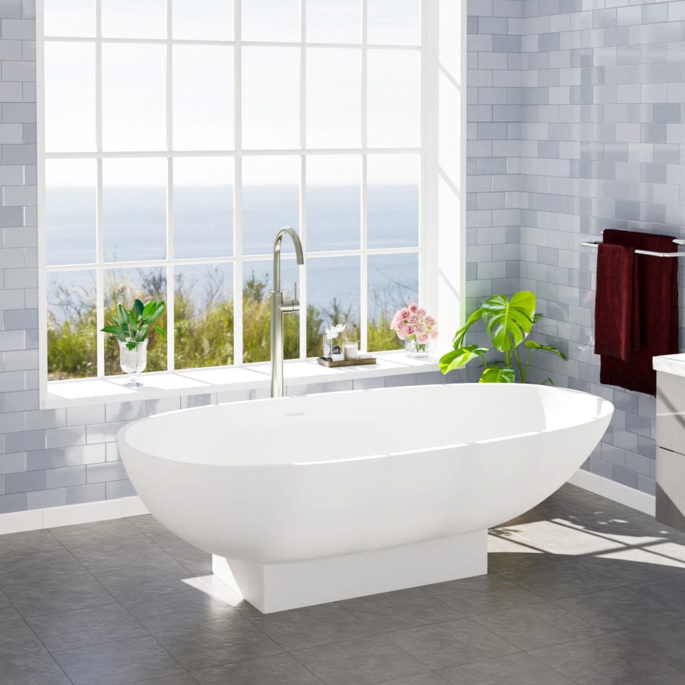 71" Madrid Solid Surface Stone Resin Freestanding Bathtub