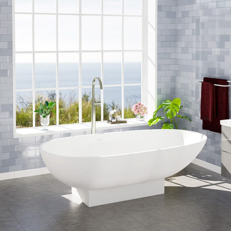 71" Madrid Solid Surface Stone Resin Freestanding Bathtub