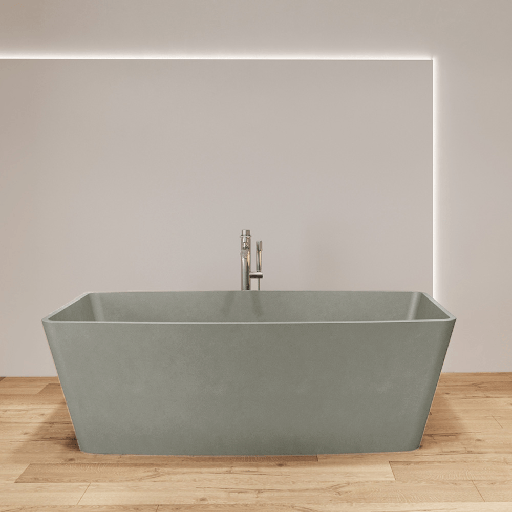 71" Montgomery Natural Concrete Rectangular Freestanding Tub - Smooth